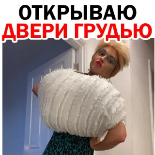 🙈 ОТКРЫВАЮ ДВЕРИ ГРУДЬЮ telegram sticker