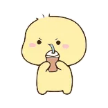 😱 gelb, Cartoon, Getränk, süß, Getränk telegram sticker