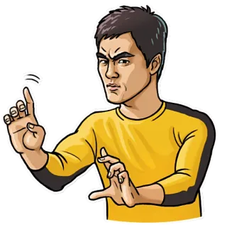 🙁 Bruce Lee Bruce Lee, arts martiaux, combattant, kung fu, célébrité, acteur whatsapp sticker