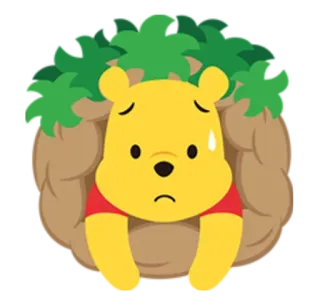 😟 Winnie the Pooh cartoon, sad, worried, yellow, bear telegram sticker