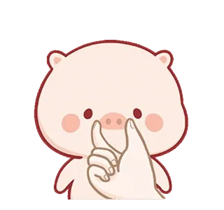 ⭐ pig, animal, cartoon, cute, hand, gesture, pinching whatsapp sticker