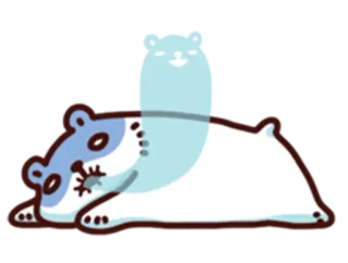 😱 곰, 동물, 귀여운, 스티커, 만화, 게으른, 졸린 telegram sticker