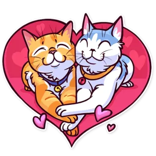 🤝 cats, love, heart, friendship, pets, animal, cute telegram sticker