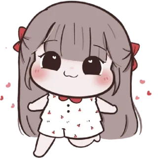🍓 Chibi, Hoạt hình, Cô gái, Dễ thương, Kawaii whatsapp sticker