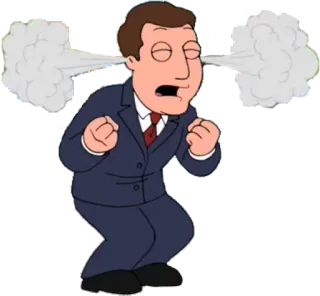 😱 Brian Griffin Family Guy 卡通, 生气, 蒸汽, 恼火, 沮丧 telegram sticker