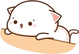 🐱 gato, lindo, animal, blanco, kawaii whatsapp sticker