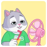 🧃 แมว, เครื่องดื่ม, แฟนคลับ, ฤดูร้อน, เท่ telegram sticker