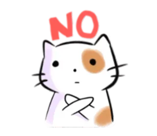 👐 NO chat, non, désaccord, rejet, chaton telegram sticker