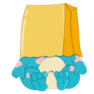 🙈 Potwór, Uroczy, Kreskówka, Niebieski, Zwierzę, Postać telegram sticker
