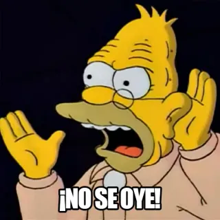 🤔 Grandpa Simpson The Simpsons ¡NO SE OYE! nonno, simpsons, non si sente, vecchio, udito, spagnolo telegram sticker