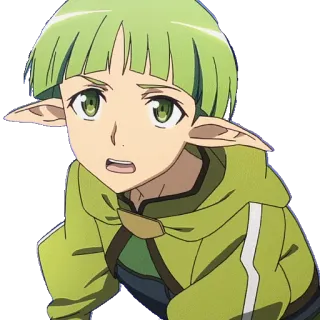 😐 Leafa Sword Art Online anime, elf, character, green hair, Sword Art Online, Leafa, fantasy telegram sticker