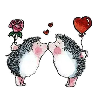 😘 hérisson, amour, baiser, mignon, animal, coeur, rose telegram sticker