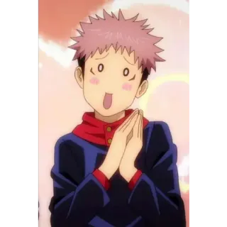 🙂 Yuji Itadori Jujutsu Kaisen anime, character, jujutsu kaisen, yuji itadori whatsapp sticker