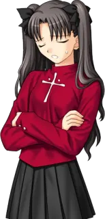 😔 Rin Tohsaka Fate/stay night Anime, Chica, Maga, Tsundere whatsapp sticker