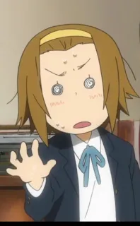 🌟 anime, cartoon, k-on, funny, expression, confused telegram sticker