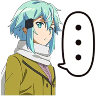 😕 Sinon Sword Art Online Anime, Sinon, Sword Art Online, vrouwelijk, personage telegram sticker