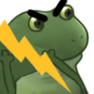 ⚡️ frog, angry, lightning, cartoon, animal telegram sticker