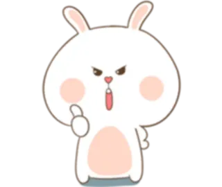 😕 кролик, милый, злой, мультик, животное, зайчик telegram sticker