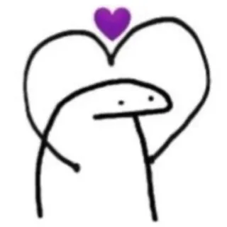💜 stick figure, love, heart, cute, cartoon telegram sticker