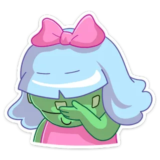 🤦‍♀️ Cartoon, Figur, Schleife, Mädchen, Süß, Aufkleber telegram sticker