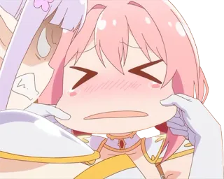 🤜 Anime, Niedlich, Cartoon, Lustig, Wange, Zwicken, Verlegen whatsapp sticker