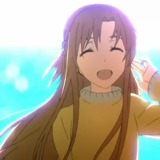 😆 Anime, Kobieta, Uśmiech, Szczęśliwy, Dziewczyna, Kreskówka telegram sticker