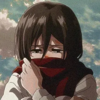 ♠️ Mikasa Ackerman Attack on Titan มิคาสะ แอคเคอร์แมน, ผ่าพิภพไททัน, อนิเมะ, เศร้า, ร้องไห้ telegram sticker