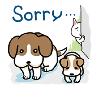 😅 Sorry... ลูกหมา, หมา, ขอโทษ, น่ารัก, เศร้า, การ์ตูน telegram sticker