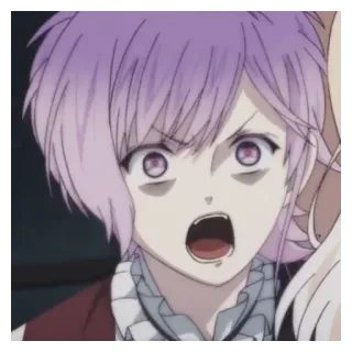 🔪 anime, terkejut, rambut ungu, anak laki-laki anime telegram sticker