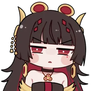 😒 cartoon, anime, chibi, character, cute whatsapp sticker