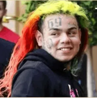 🧑‍🎤 6ix9ine rappeur, 6ix9ine, Tekashi69, cheveux arc-en-ciel, musique, artiste telegram sticker