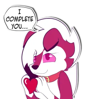 ❤ I COMPLETE YOU... hoạt hình, tình yêu, trái tim, lãng mạn, dễ thương, động vật, chó telegram sticker