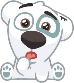 😧 chien, chiot, dessin animé, mignon, autocollant whatsapp sticker
