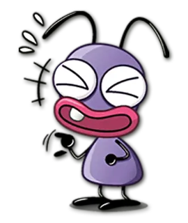 😆 dibujos animados, personaje, morado, divertido, cómic, animación telegram sticker