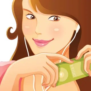 🎧 MUSIC woman, music, headphones, audio, cartoon telegram sticker