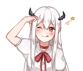 😂 anime, demon, cute, sticker, wink, fantasy telegram sticker