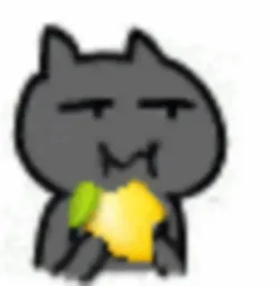 🍋 cat, eating, fruit, cute, cartoon telegram sticker