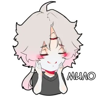 😍 МИЛО süß, Anime, erröten, kawaii, Aufkleber telegram sticker