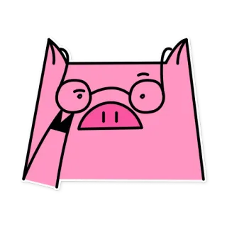 🧐 свинья, мультфильм, розовый, наклейка, животное telegram sticker