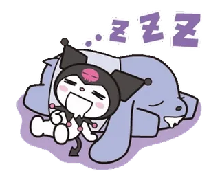⭐ Kuromi zzz 睡觉, 可爱, 动漫, 卡通, 卡哇伊 telegram sticker
