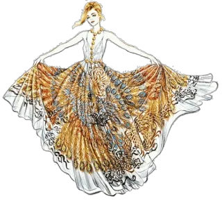 😀 kleid, mode, abendkleid, illustration, frau, stil, kunstwerk telegram sticker