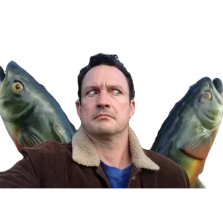 🐟 uomo, pesce, ritratto, espressione facciale, adesivo whatsapp sticker