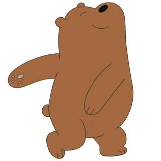 🚶 Grizzly We Bare Bears orso, cartone animato, animale, carino telegram sticker