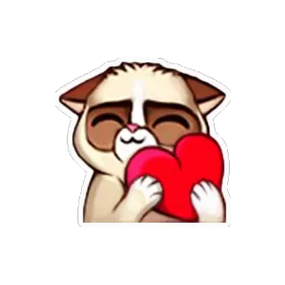 😍 猫, ハート, 愛, 可愛い, ハグ, 動物 telegram sticker