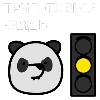 🐼 ПРИГОТОВЬСЯ
БЛЯДЬ panda, semáforo, luz amarela, russo, palavrão telegram sticker