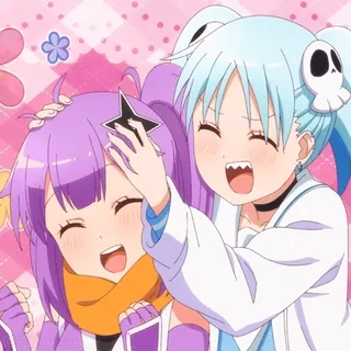🤗 Anime, Przyjaciele, Urocze, Kawaii, Kreskówka, Dziewczyna, Przyjaźń telegram sticker