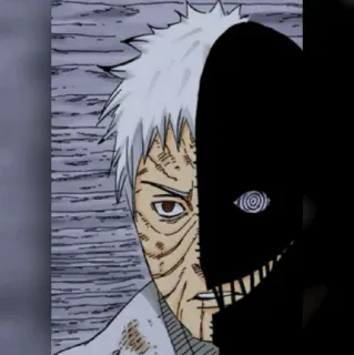 ⚫️ Obito Uchiha Naruto Anime, Manga, Villain, Ninja, Sharingan telegram sticker
