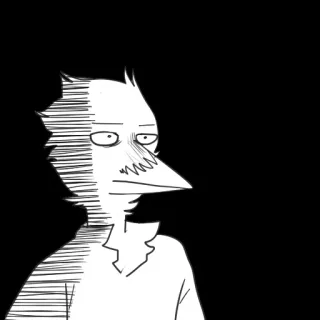 😶 cartone animato, line art, personaggio, astratto telegram sticker