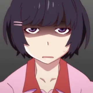 😓 Hitagi Senjougahara Monogatari อนิเมะ, โมโนกาตาริ, ฮิตากิ เซ็นโจกาฮาระ, เบื่อ, เหนื่อย whatsapp sticker