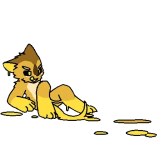 🖤 Furry, Transmorfo, Líquido, Criatura, Desenho animado, Animal, Marrom, Amarelo telegram sticker